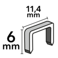 1.000 x agrafes Type 53, Longueur: 6 mm, Largeur: 11,4 mm