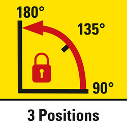 3 angles de verrouillage : 90, 135 et 180°