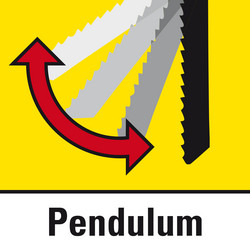 3 vitesses de mouvements pendulaires plus une vitesse de découpe fine