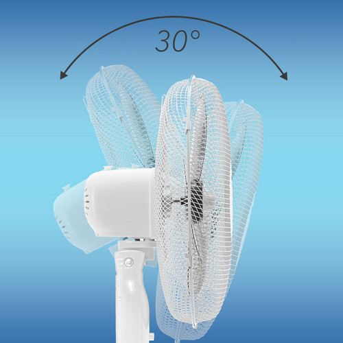 Angle d'inclinaison de la tête du ventilateur réglable jusqu'à 30°