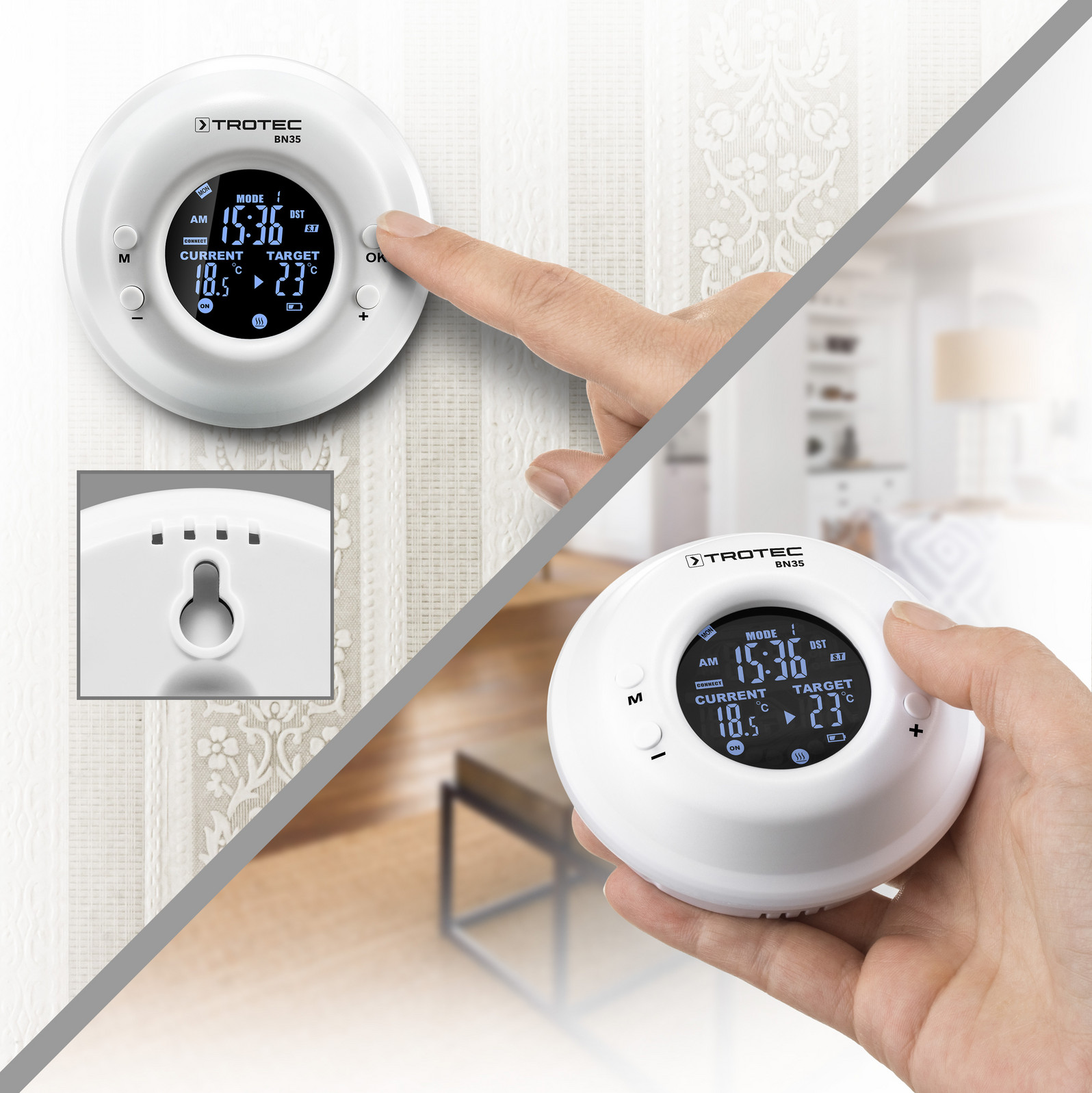 Prise-Thermostat pilotée par la température - CI-ELB-TS10 — chauffage -infrarouge.com