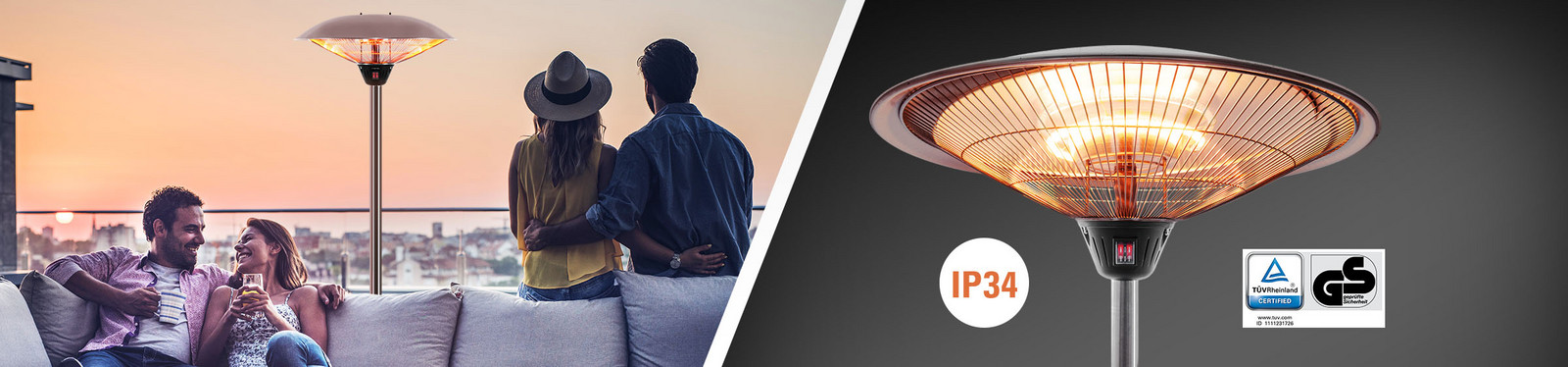 Chauffage radiant sur pied design IRS 3020