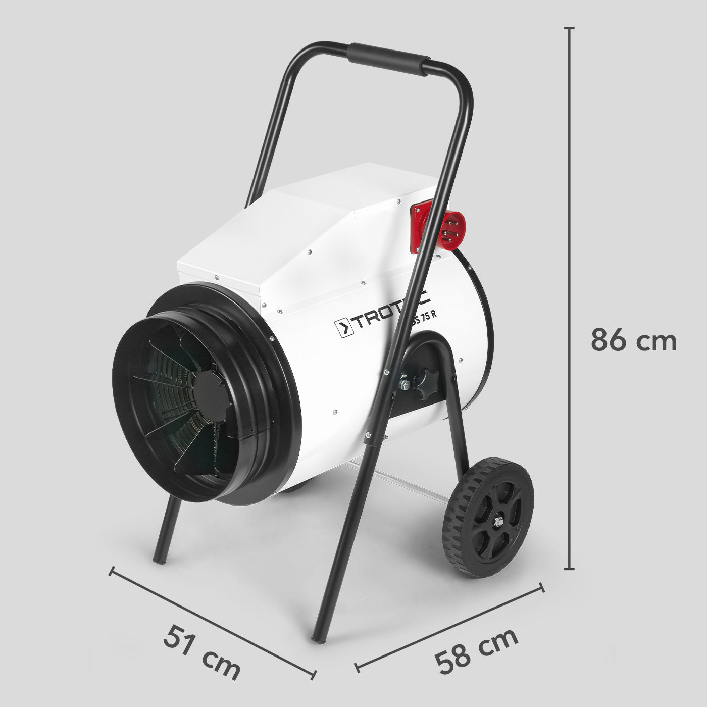 Construction robuste en forme de trolley, parfaite pour le chantier