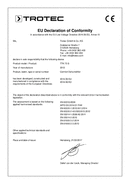 Déclaration de conformité déshumidificateur TTK 75 S (INT)