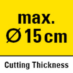 Diamètre de coupe maximum 150 mm