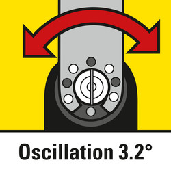 Grand angle d’oscillation de 3,2 degrés