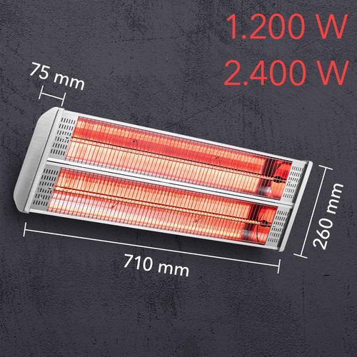 IR 2400 : dimensions et niveaux de chauffage