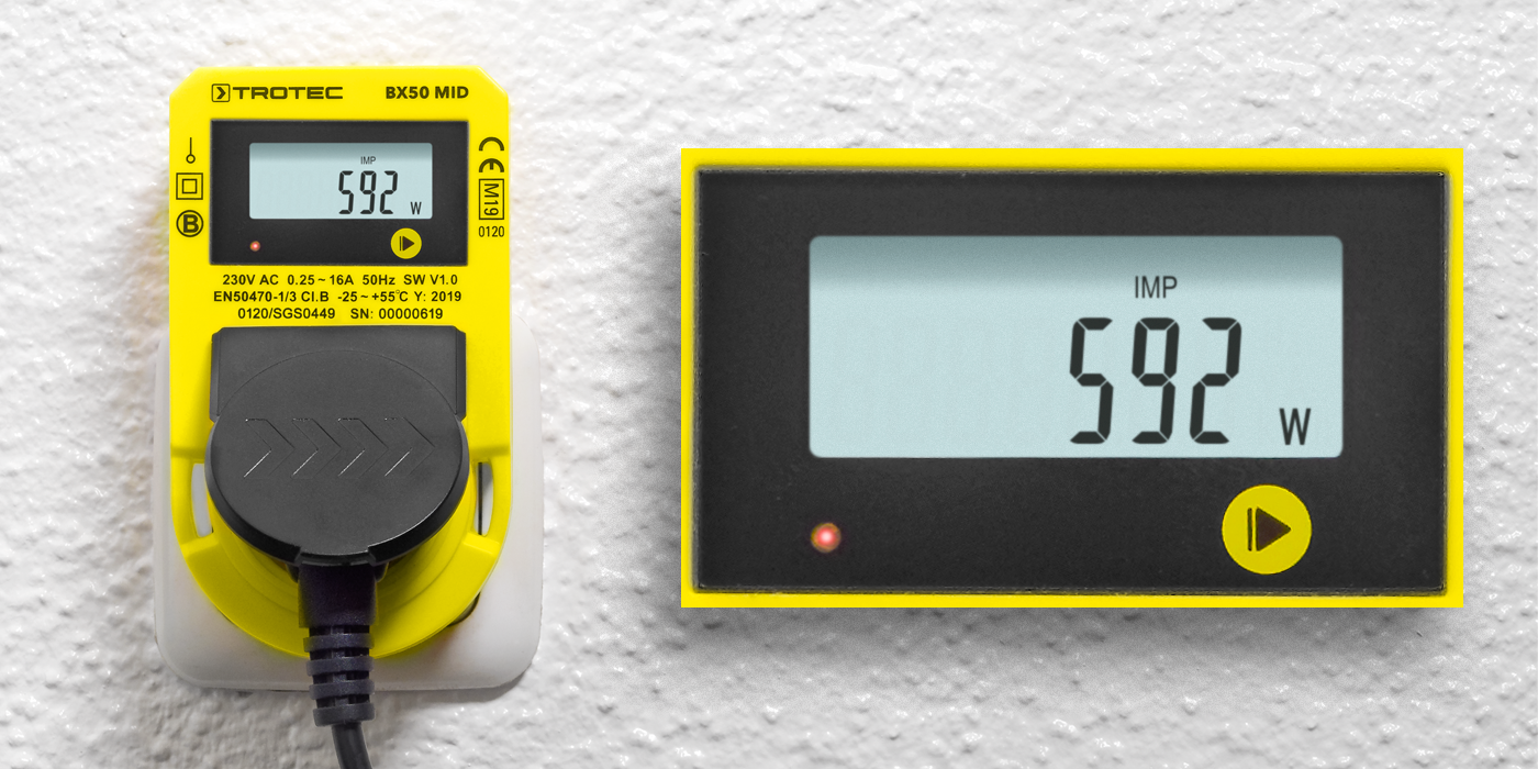 Le BX50 MID peut mesurer et afficher aussi bien l'électricité consommée que l'électricité produite.