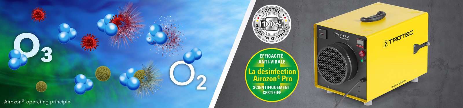 Le désinfecteur professionnel à l’ozone Airozon 20000 « made in Germany »