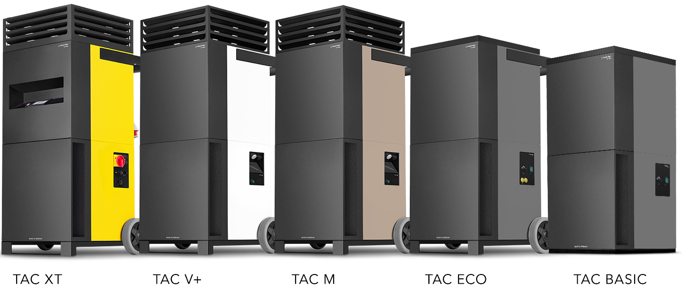 Les purificateurs d’air hautes performances Trotec : TAC XT, TAC V+, TAC M, TAC ECO et TAC Basic