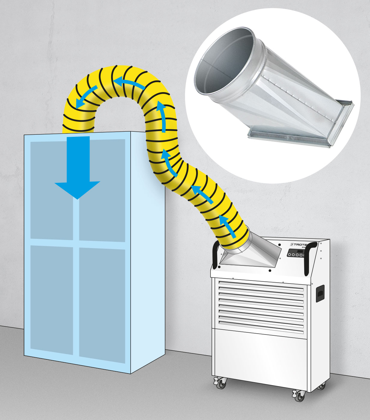 Ø 100 mm Répartiteur/Échangeur de Chaleur - Ventilateur avec Thermostat - Air  Chaud : : Bricolage