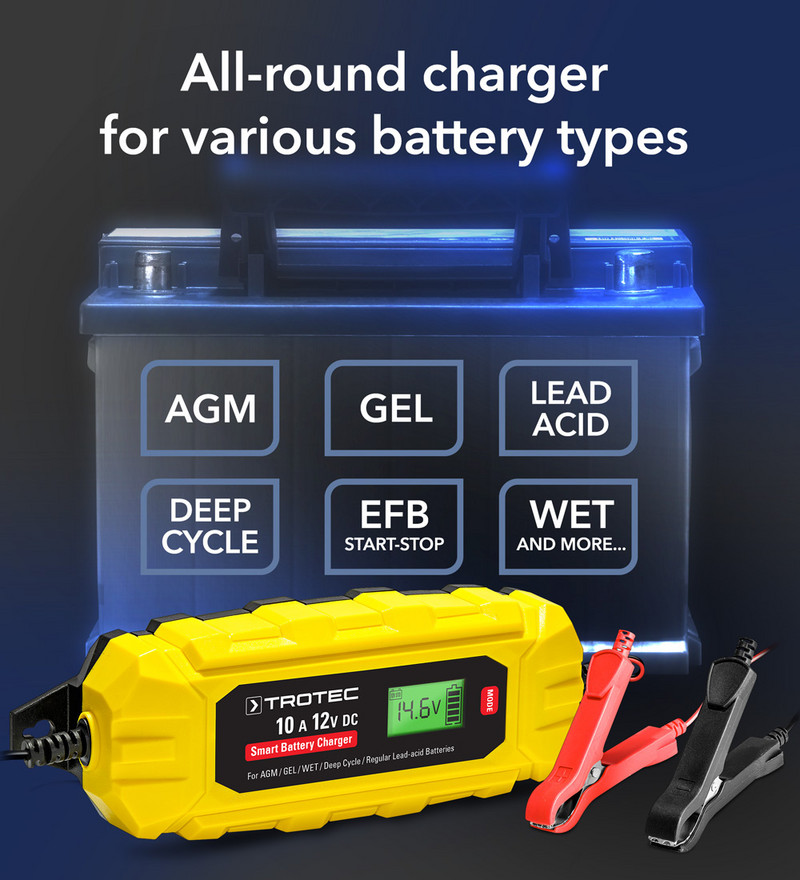 Chargeur de batterie auto 12 V/5 A avec 8 niveaux de chargement