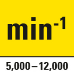 Régime à vide de 3 000 à 12 000 min-1