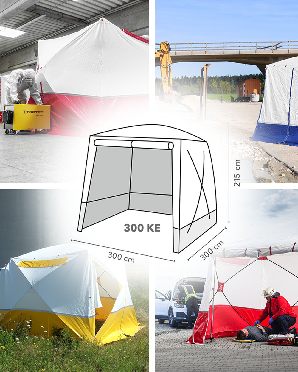 Tente de Montage, Tente de Construction, Rouge/Blanc : : Sports et  Loisirs
