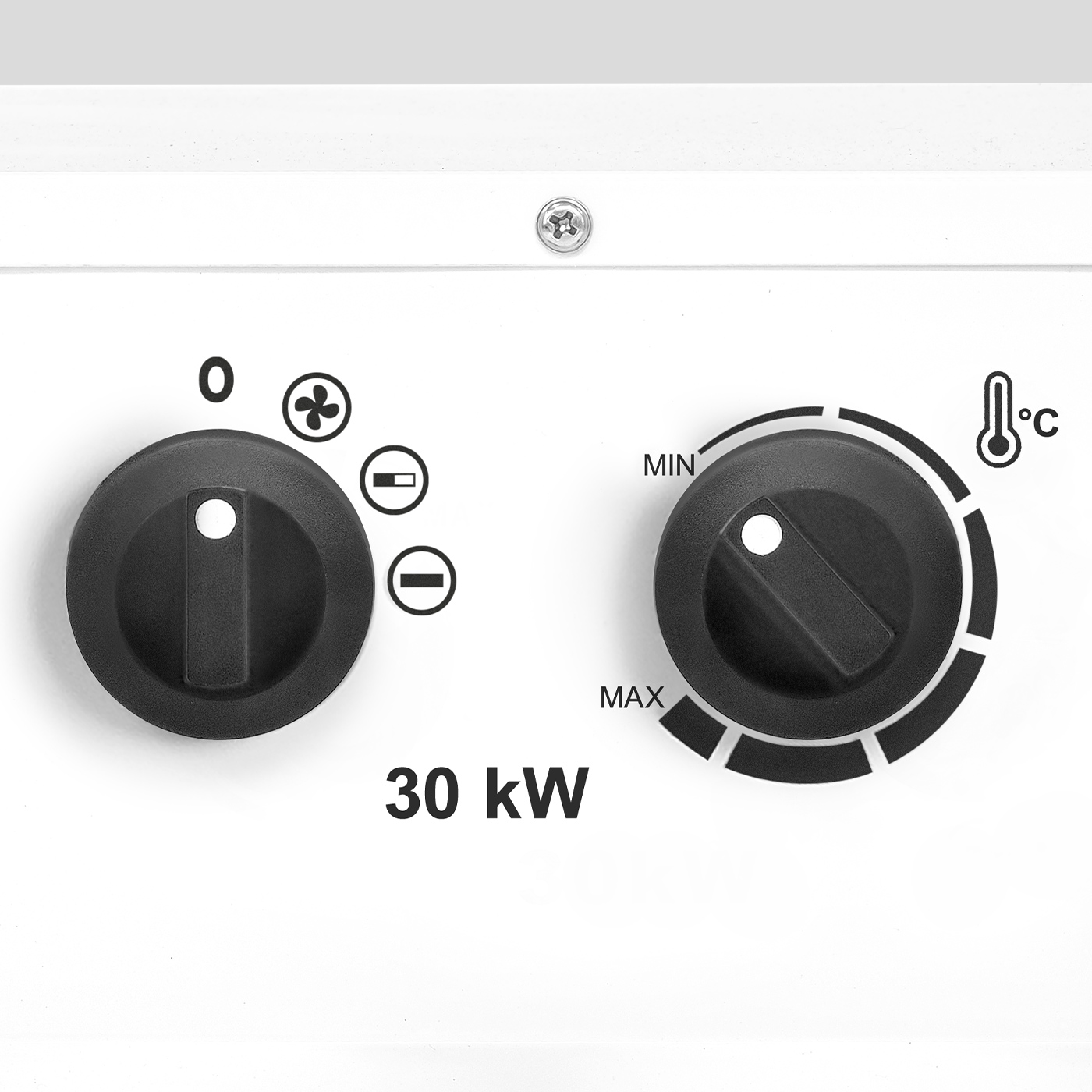 Thermostat réglable en continu et deux niveaux de puissance calorifique