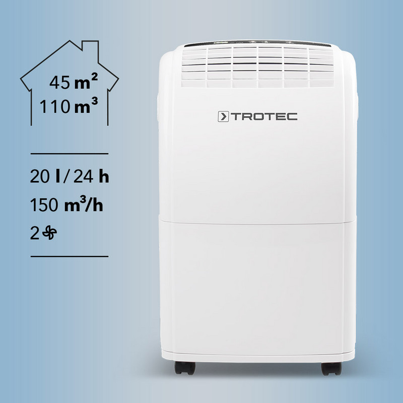 Trotec - TROTEC Déshumidificateur d'air TTK 28 E pour 15 m² max. absorbeur  d'humidité problèmes d'humidité air ambiant humide - Déshumidificateur -  Rue du Commerce