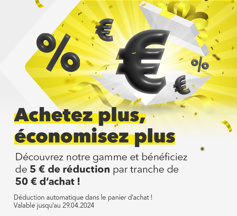 Achetez plus, économisez plus - Découvrez notre gamme et bénéficiez de 5 € de réduction par tranche de 50 € d'achat !